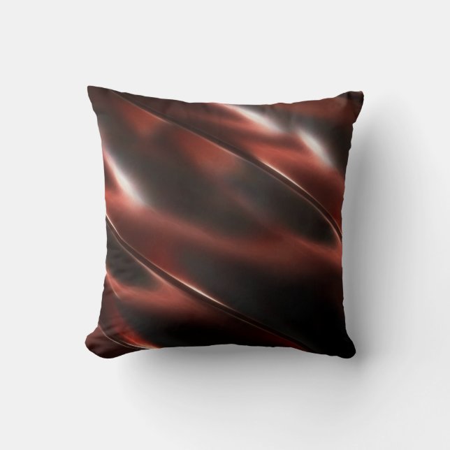 Abstract Shiny Metallic Reddish Metal Cushion (Front)
