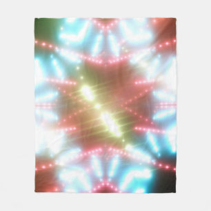 abstract shiny neon background with beams and star fleece blanket
