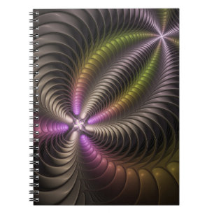 Abstract Shiny Trippy Colorful 3D Fractal Art Notebook