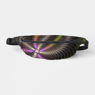 Abstract Shiny Trippy Colourful 3D Fractal Art Bum Bags