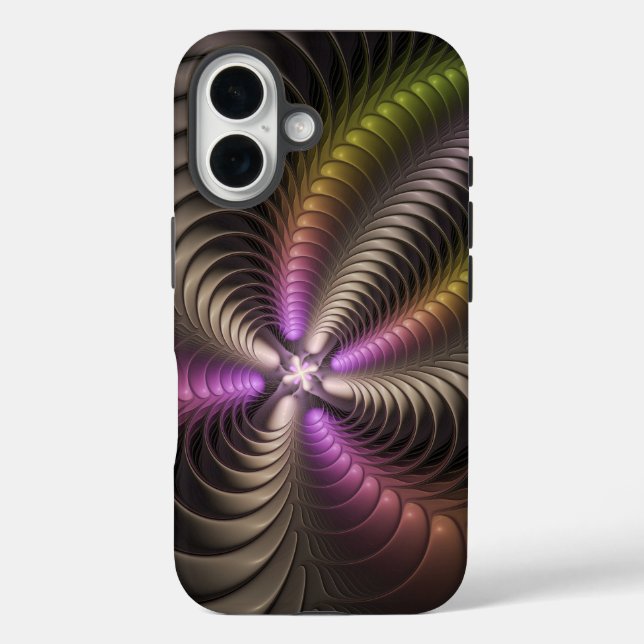Abstract Shiny Trippy Colourful 3D Fractal Art Case-Mate iPhone Case (Back)