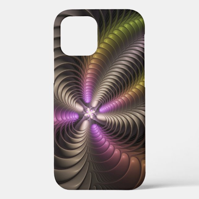 Abstract Shiny Trippy Colourful 3D Fractal Art Case-Mate iPhone Case (Back)