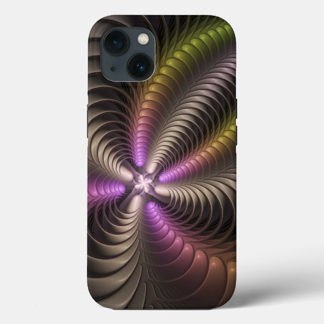 Abstract Shiny Trippy Colourful 3D Fractal Art Case-Mate iPhone Case (Back)