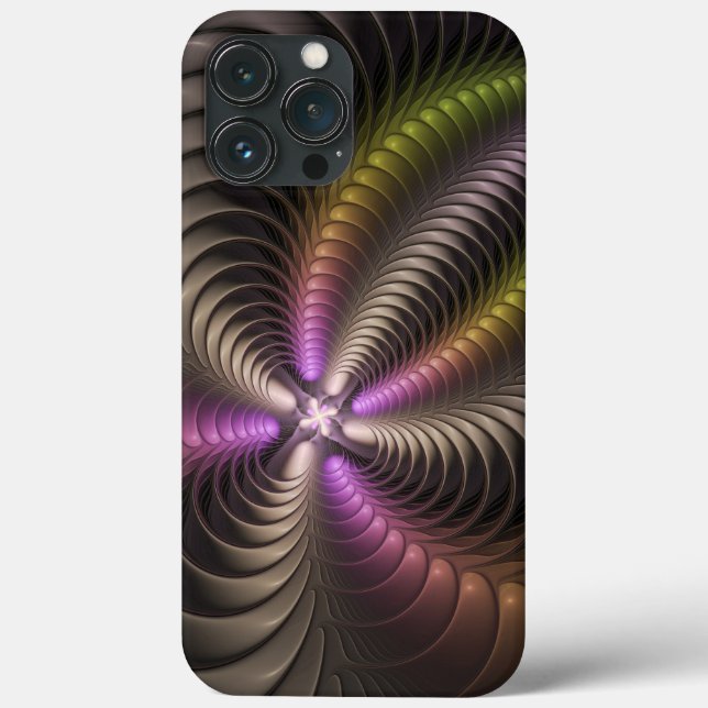 Abstract Shiny Trippy Colourful 3D Fractal Art Case-Mate iPhone Case (Back)