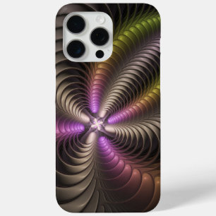 Abstract Shiny Trippy Colourful 3D Fractal Art iPhone 15 Pro Max Case