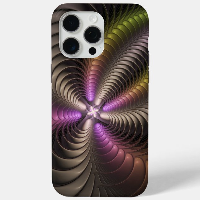 Abstract Shiny Trippy Colourful 3D Fractal Art Case-Mate iPhone Case (Back)