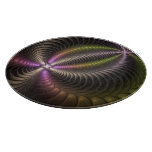 Abstract Shiny Trippy Colourful 3D Fractal Art Cutting Board