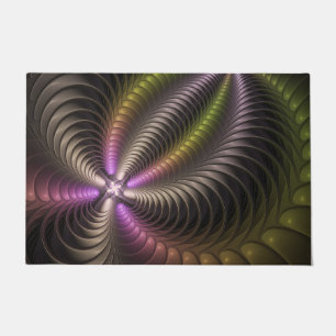 Abstract Shiny Trippy Colourful 3D Fractal Art Doormat