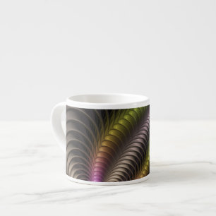 Abstract Shiny Trippy Colourful 3D Fractal Art Espresso Cup
