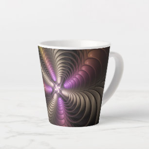Abstract Shiny Trippy Colourful 3D Fractal Art Latte Mug