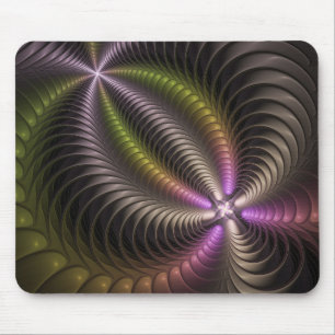 Abstract Shiny Trippy Colourful 3D Fractal Art Mouse Pad