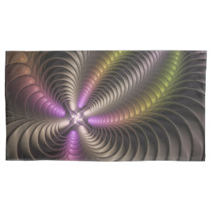 Abstract Shiny Trippy Colourful 3D Fractal Art Pillowcase
