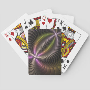 Abstract Shiny Trippy Colourful 3D Fractal Art Playing Cards