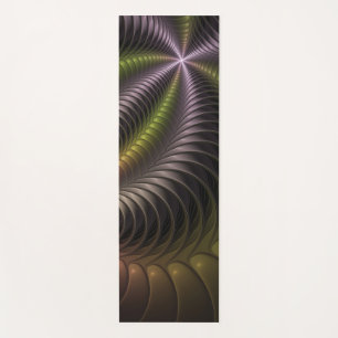 Abstract Shiny Trippy Colourful 3D Fractal Art Yoga Mat