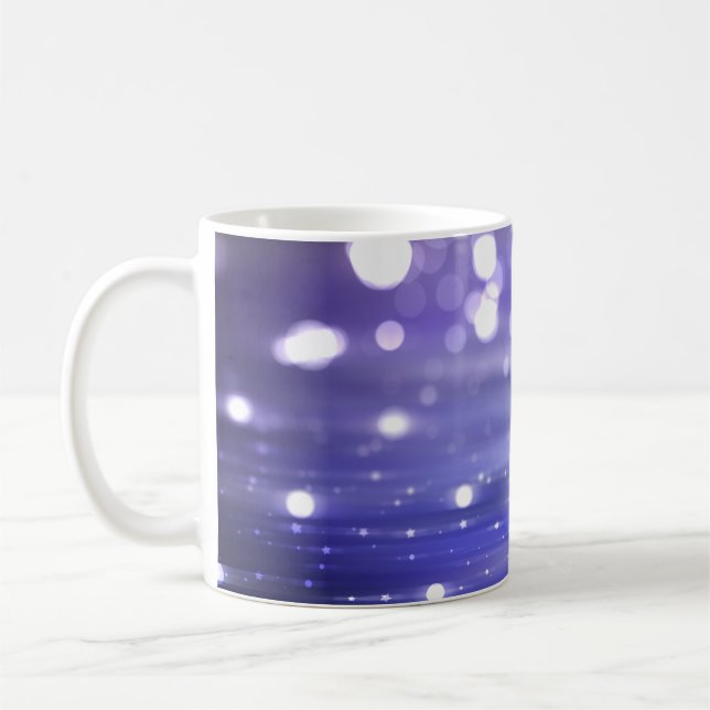 Abstract shiny violet background illustration digi coffee mug (Left)