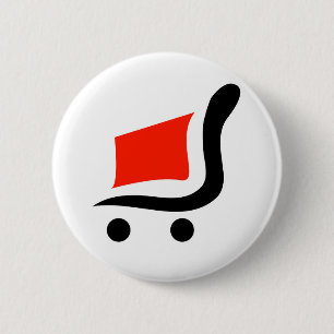 abstract shopping cart 6 cm round badge