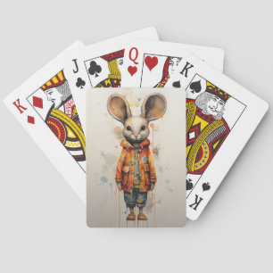 Abstract Shy Mouse Playing Cards