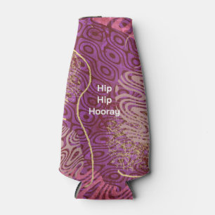 Abstract Silhouette Art Hip Hip Hooray Birthday Bottle Cooler