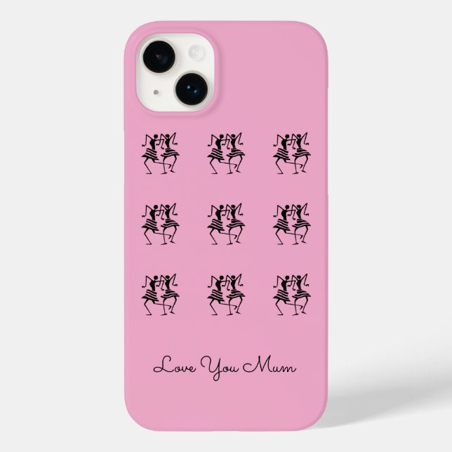 Abstract Silhouette Dancers Mom's Pink Case-Mate iPhone Case (Back)
