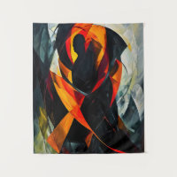 Abstract Silhouette in Fiery Red and Black Art