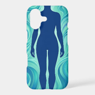 Abstract Silhouette Ocean Blue iPhone Cases