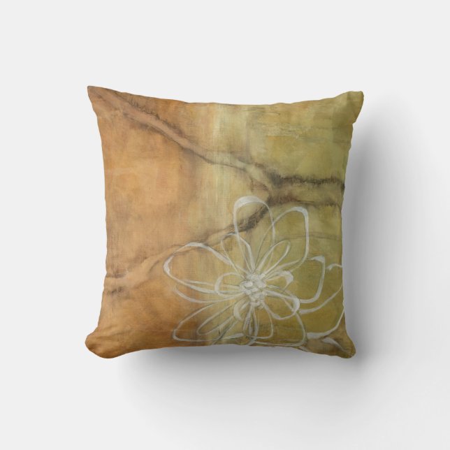 Abstract Silhouette Painting on Tan Background Cushion (Front)