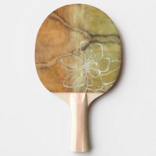 Abstract Silhouette Painting on Tan Background Ping Pong Paddle