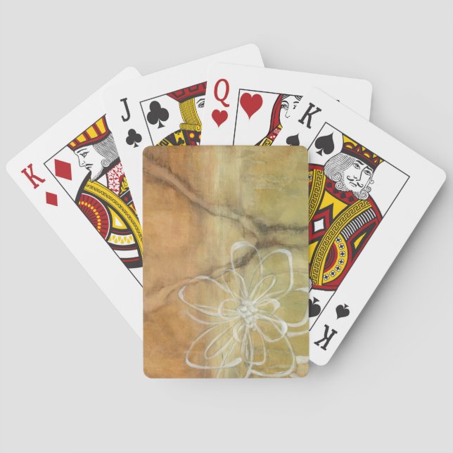 Abstract Silhouette Painting on Tan Background Playing Cards (Back)