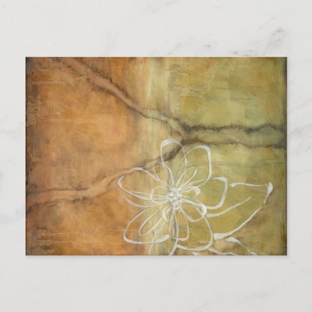 Abstract Silhouette Painting on Tan Background Postcard (Front)