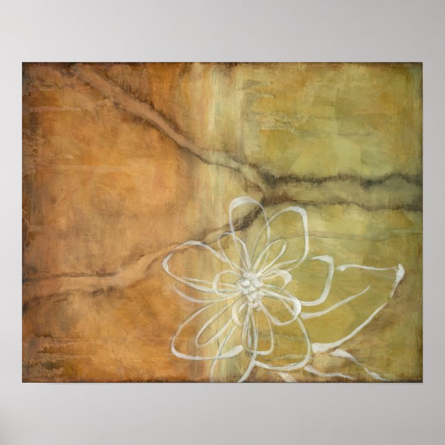 Abstract Silhouette Painting on Tan Background Poster (Front)