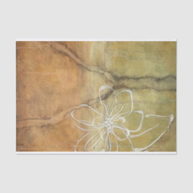 Abstract Silhouette Painting on Tan Background Tissue Paper (Front)
