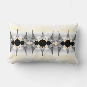 Abstract Silver Fractal Pattern Lumbar Cushion