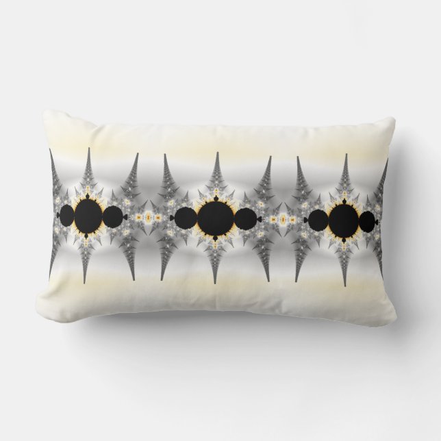 Abstract Silver Fractal Pattern Lumbar Cushion (Front)