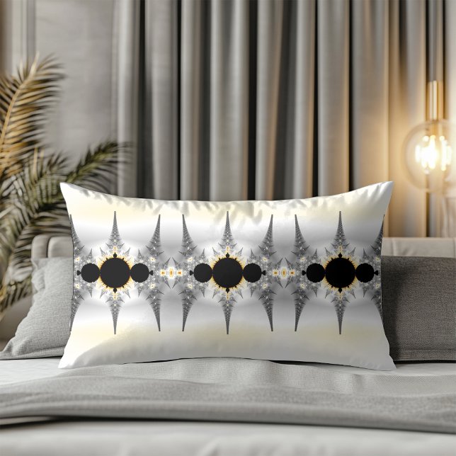 Abstract Silver Fractal Pattern Lumbar Cushion (Creator Uploaded)