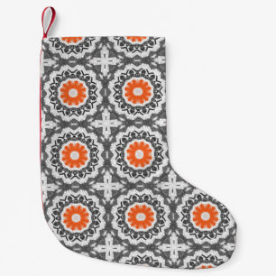 Abstract Silver: Geometric Seamless Design. Small Christmas Stocking