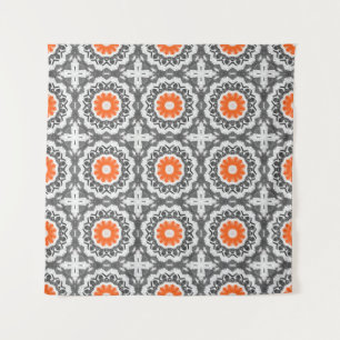 abstract silver, light grey and dark slate grey se tapestry