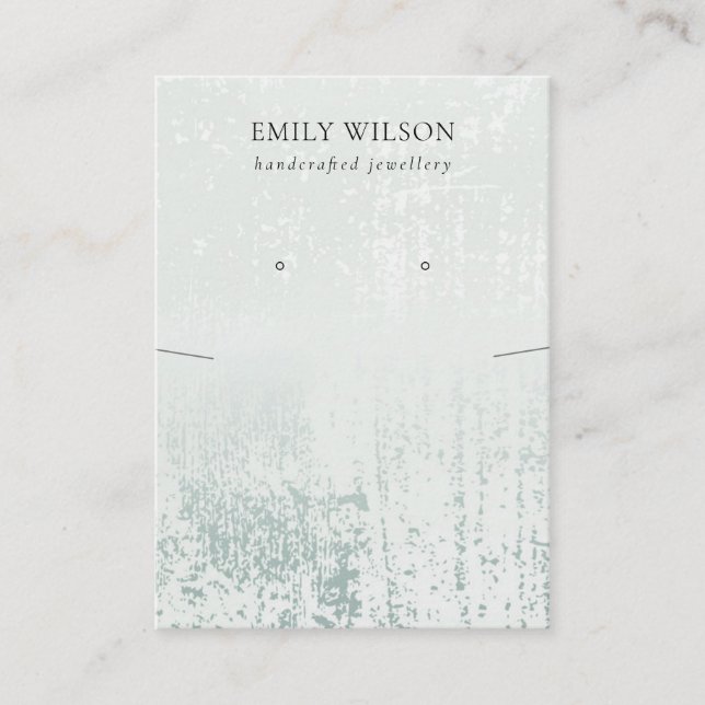 Abstract Silver Rain Aqua Necklace Earring Display Business Card (Front)