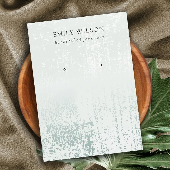 Abstract Silver Rain Aqua Texture Earring Display Business Card (Creator Uploaded)