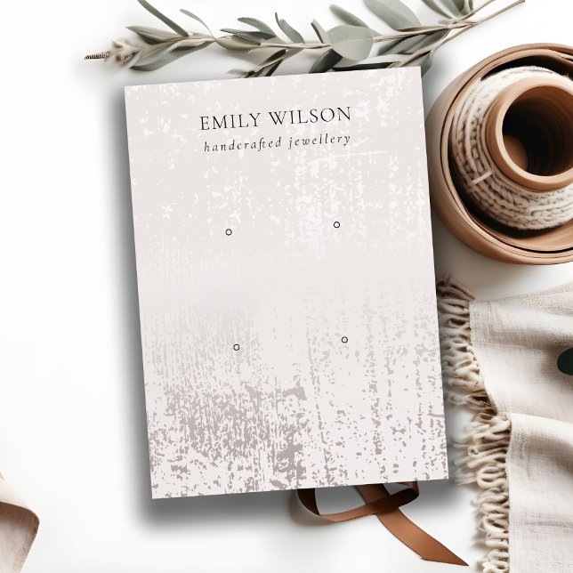 Abstract Silver Rainfall 2 Stud Earring Display Business Card (Creator Uploaded)