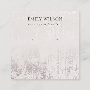 Abstract Silver Rose Gold Stud Earring Display Square Business Card