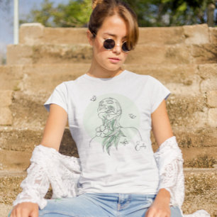 Abstract Simple Line Art Woman Illustration T-Shirt