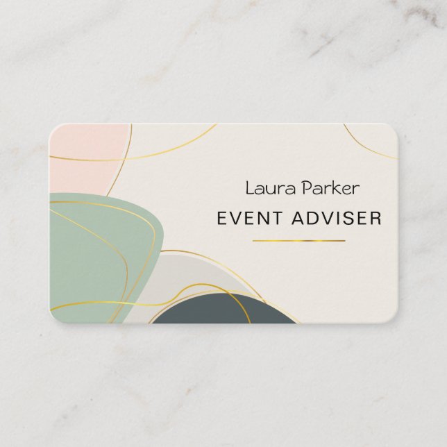 Abstract Simple Modern Subtle Minimal  Business Card (Front)