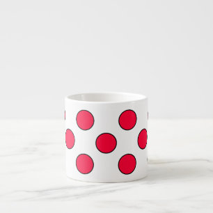 Abstract simple stylish red white polka dots circl espresso cup