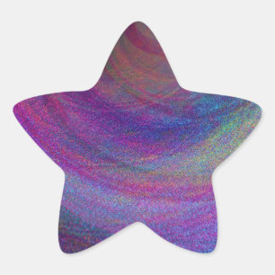 Abstract Simulated Metallic Paint Star Sticker
