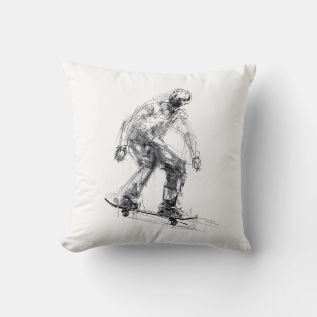Abstract Skater in Motion Cushion (Front)
