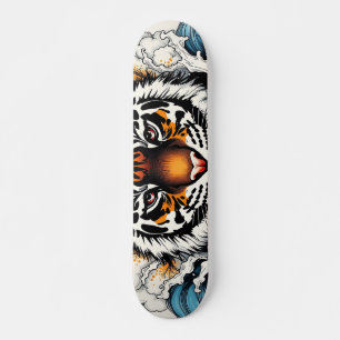 Abstract Sketch Tiger in Water Skateboard