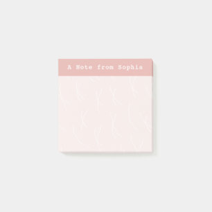 Abstract Sketchy Lines Personalized Antique Rose Post-it Notes