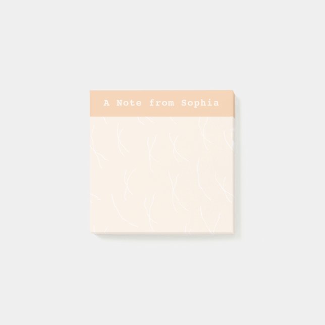 Abstract Sketchy Lines Personalized | Peach Puff Post-it Notes (Front)