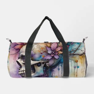 Abstract skull duffle bag