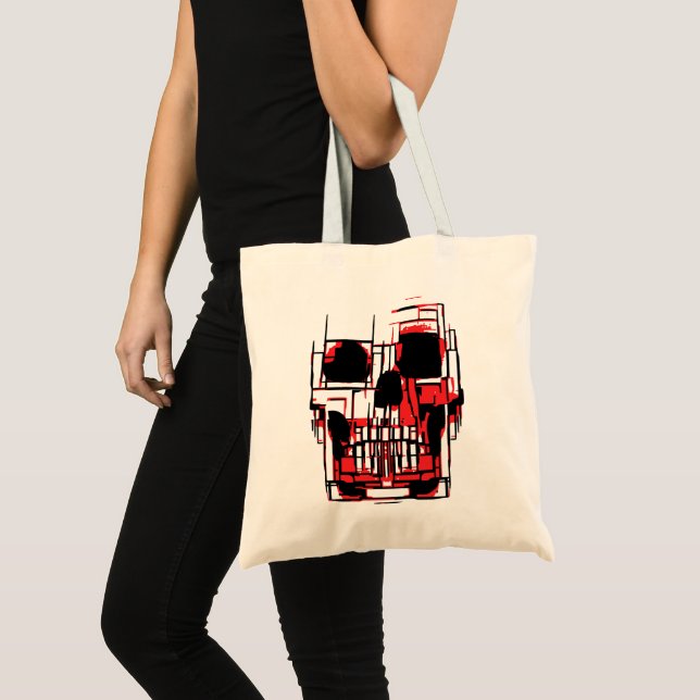 Abstract Skull in Vibrant Colours Tote Bag (Front (Product))